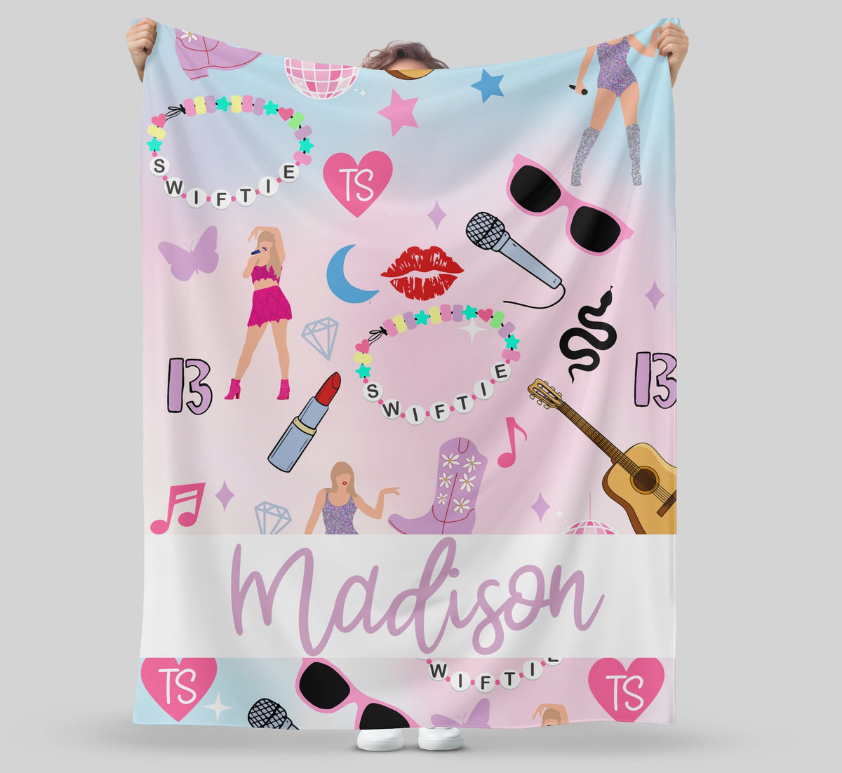 Personalized Taylor Swift Inspired Blanket,  50x60