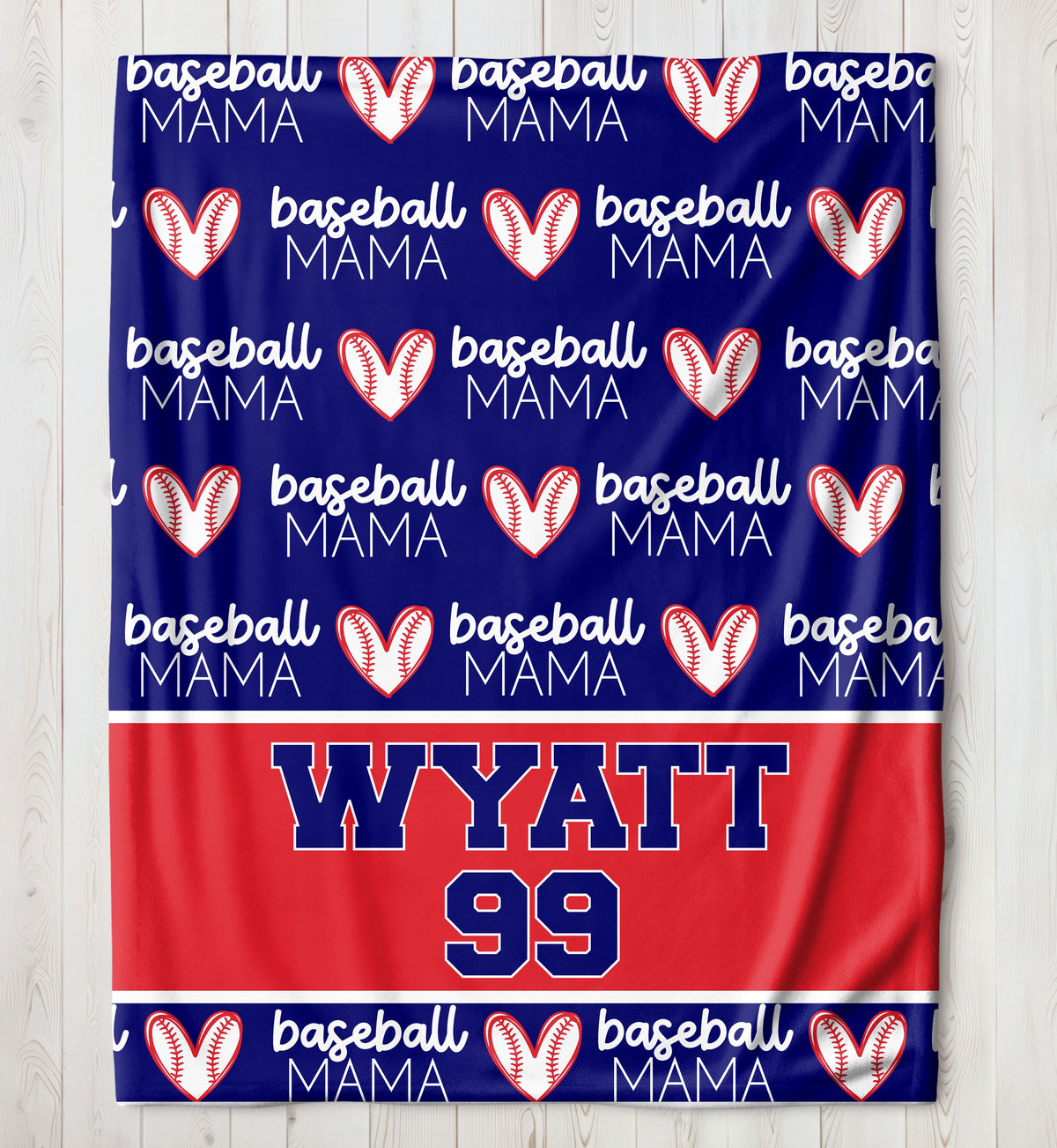 Personalized Baseball Mama Blanket 50x60