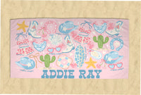 Personalized Coastal Cowgirl Beach Towel