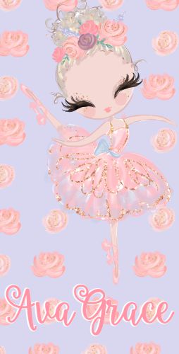 Personalized Ballerina Beach Towel