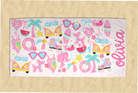 Personalized Summer Girly Beach Towel
