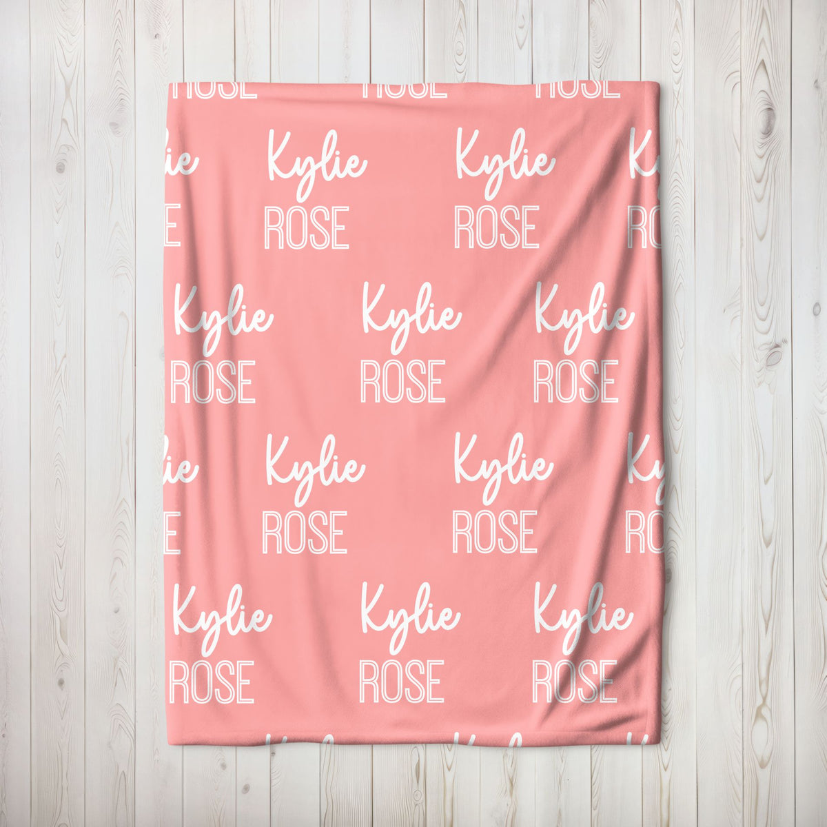 Personalized Bloom Repeating Name Baby Blanket