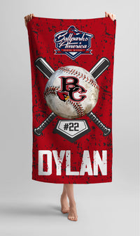 Custom Team Personalized Name & Number Beach Towel 30"x 60"