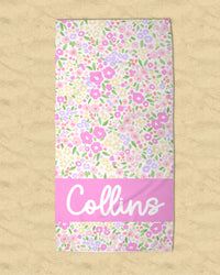 Personalized Blooming Floral Beach Towel