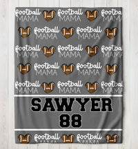 Personalized Football Mama Blanket 50x60