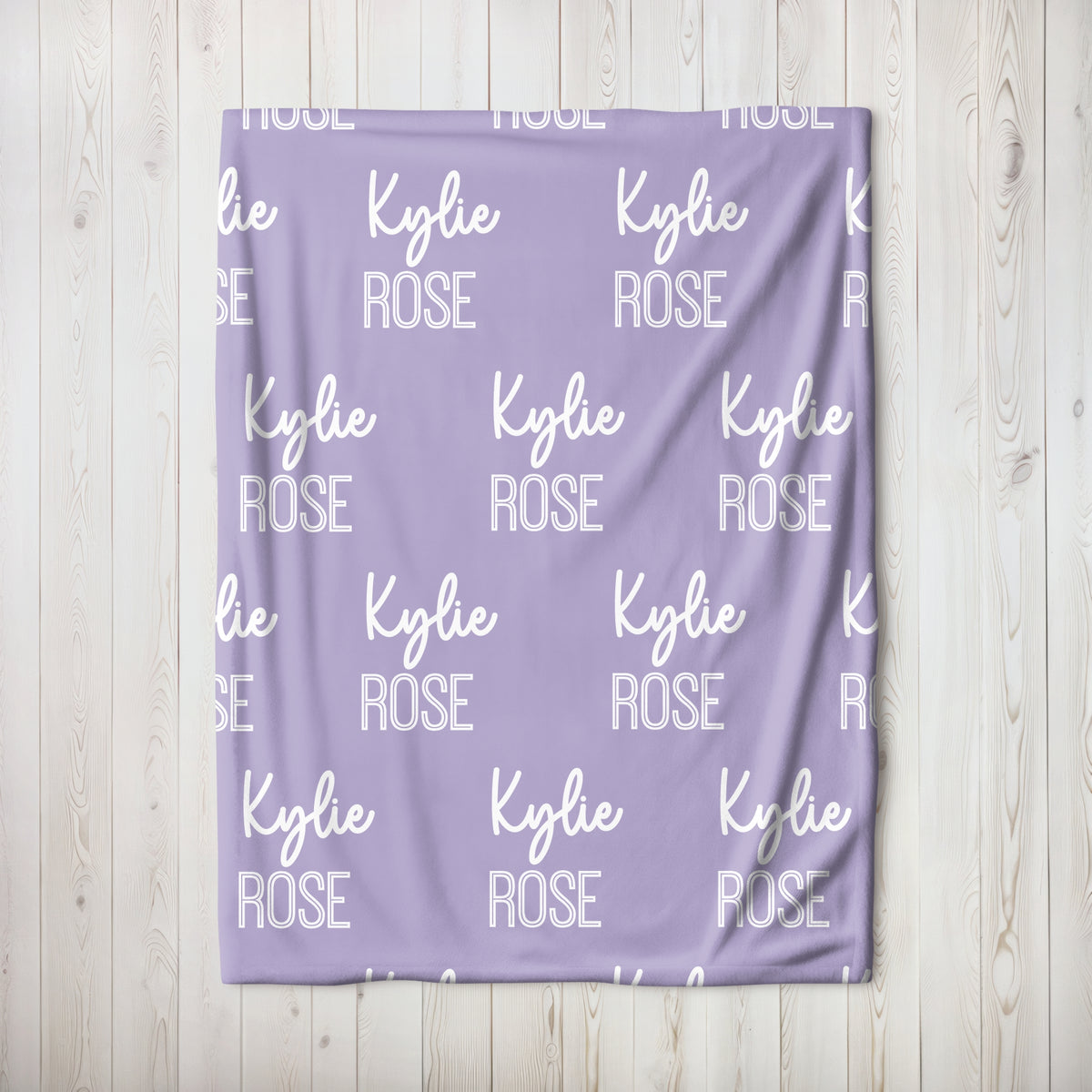 Personalized Frosted Grape Repeating Name Baby Blanket