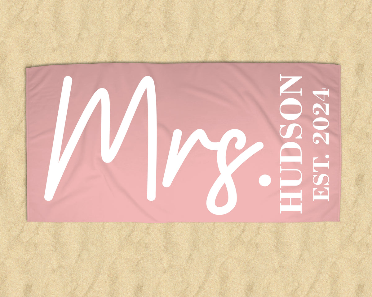 Personalized Mr. & Mrs. Beach Towels- Set of 2