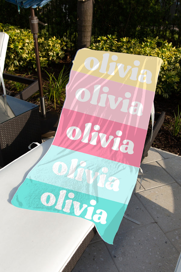 Personalized Ombre Girls Beach Towel