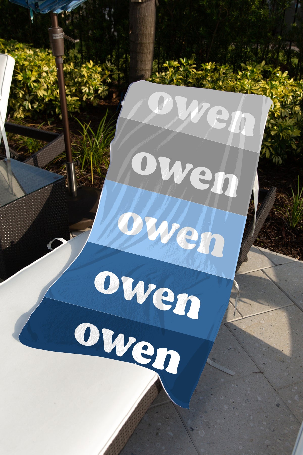 Personalized Ombre Boys Beach Towel
