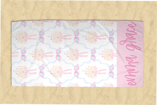 Personalized Sandcastle Coquette Beach Towel