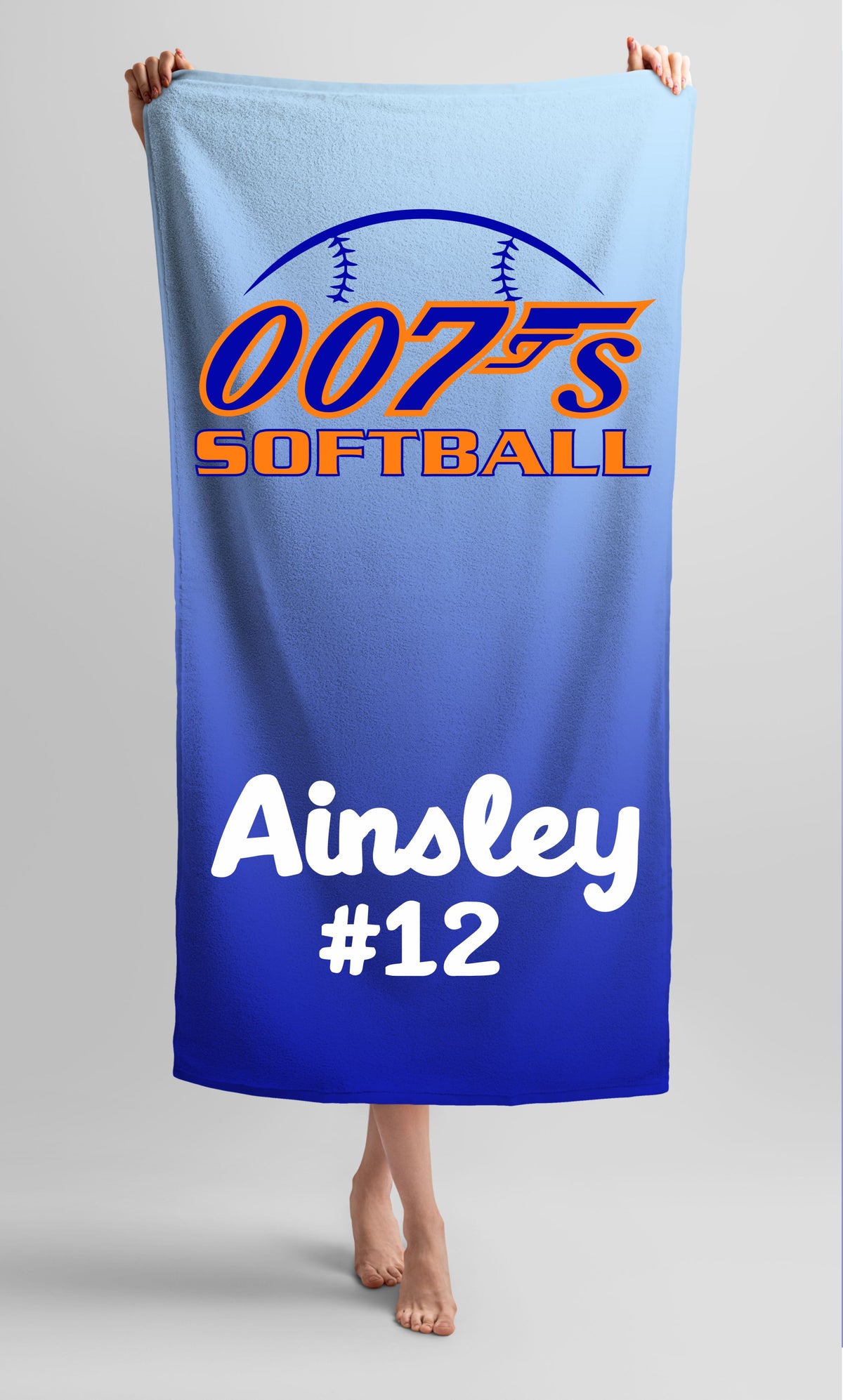 Custom Team Personalized Name & Number Beach Towel 30"x 60"