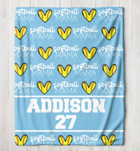 Personalized Softball Mama Blanket 50x60