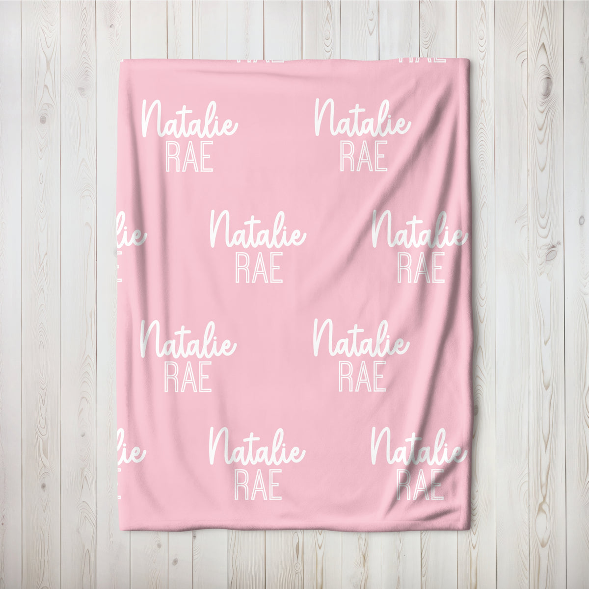Personalized Sweetest Pink Repeating Name Baby Blanket