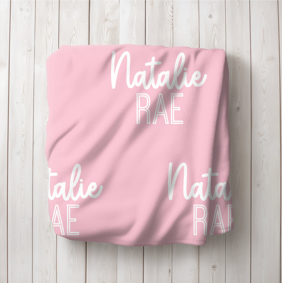 Personalized Sweetest Pink Repeating Name Baby Blanket