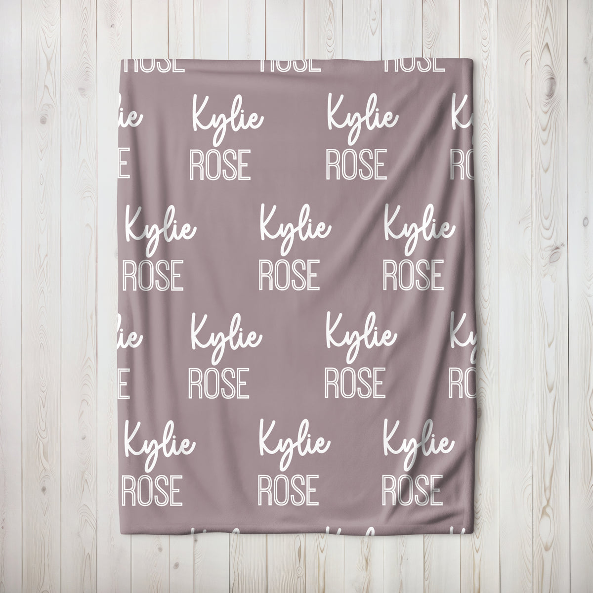 Personalized Thistle Repeating Name Baby Blanket