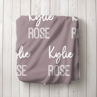 Personalized Thistle Repeating Name Baby Blanket