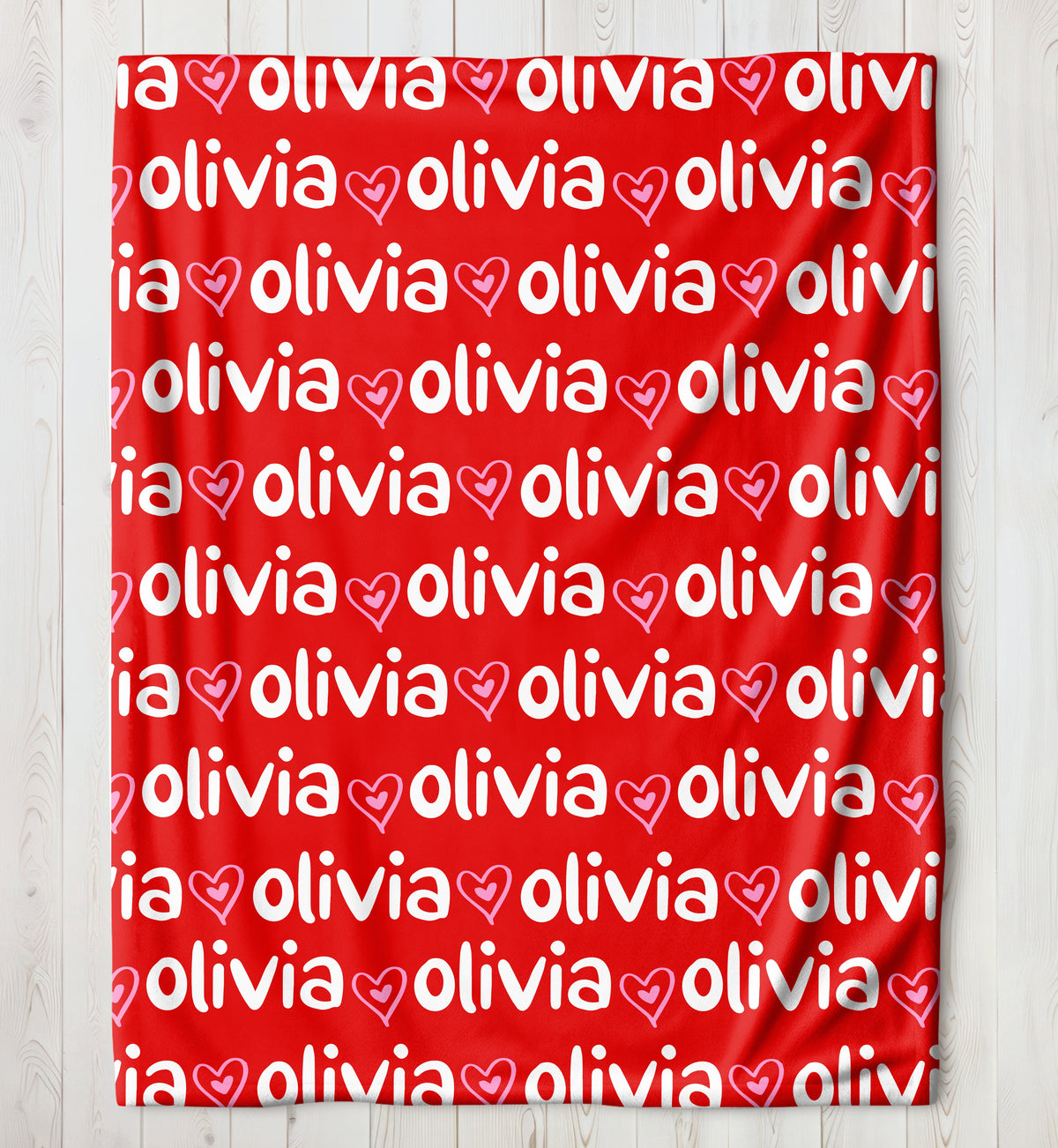 Personalized Valentine's Hearts Blanket