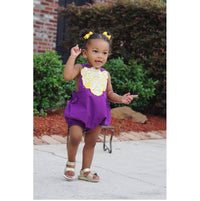 Purple and Gold Tiger Bubble Romper