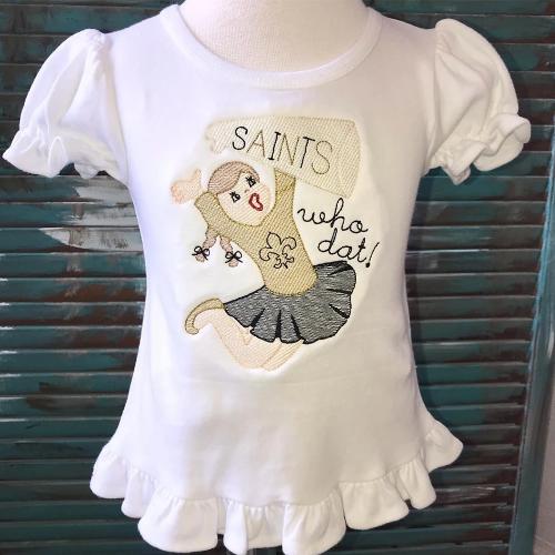 Vintage Saints Cheerleader Who Dat Shirt
