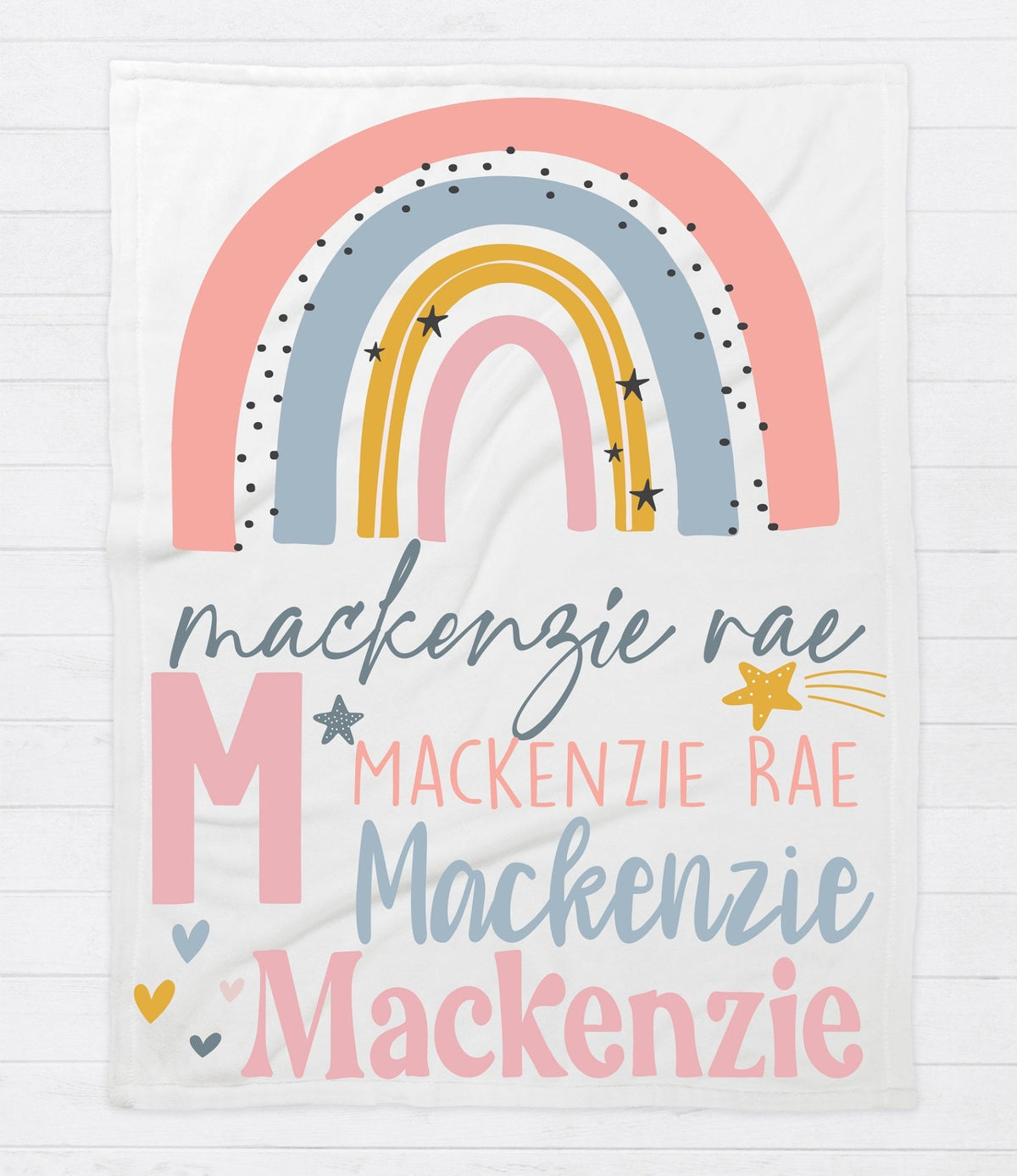 Personalized Boho Rainbow Baby Blanket