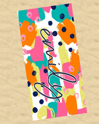 Personalized Bright Colors Beach Towel
