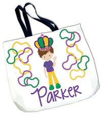 Personalized Mardi Gras Bead Tote Bag