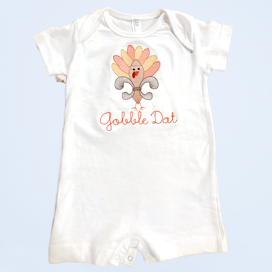 Vintage Stitch Turkey Gobble Dat Romper