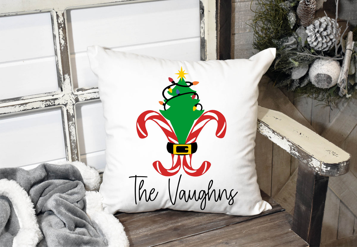 Personalized Nola Christmas Throw Pillow