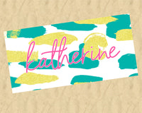 Personalized Aqua and Gold  Beach Towel