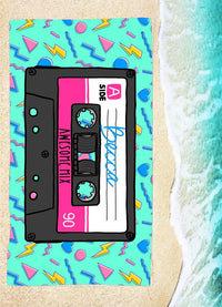 Personalized 80's Cassette Tape Beach Towel