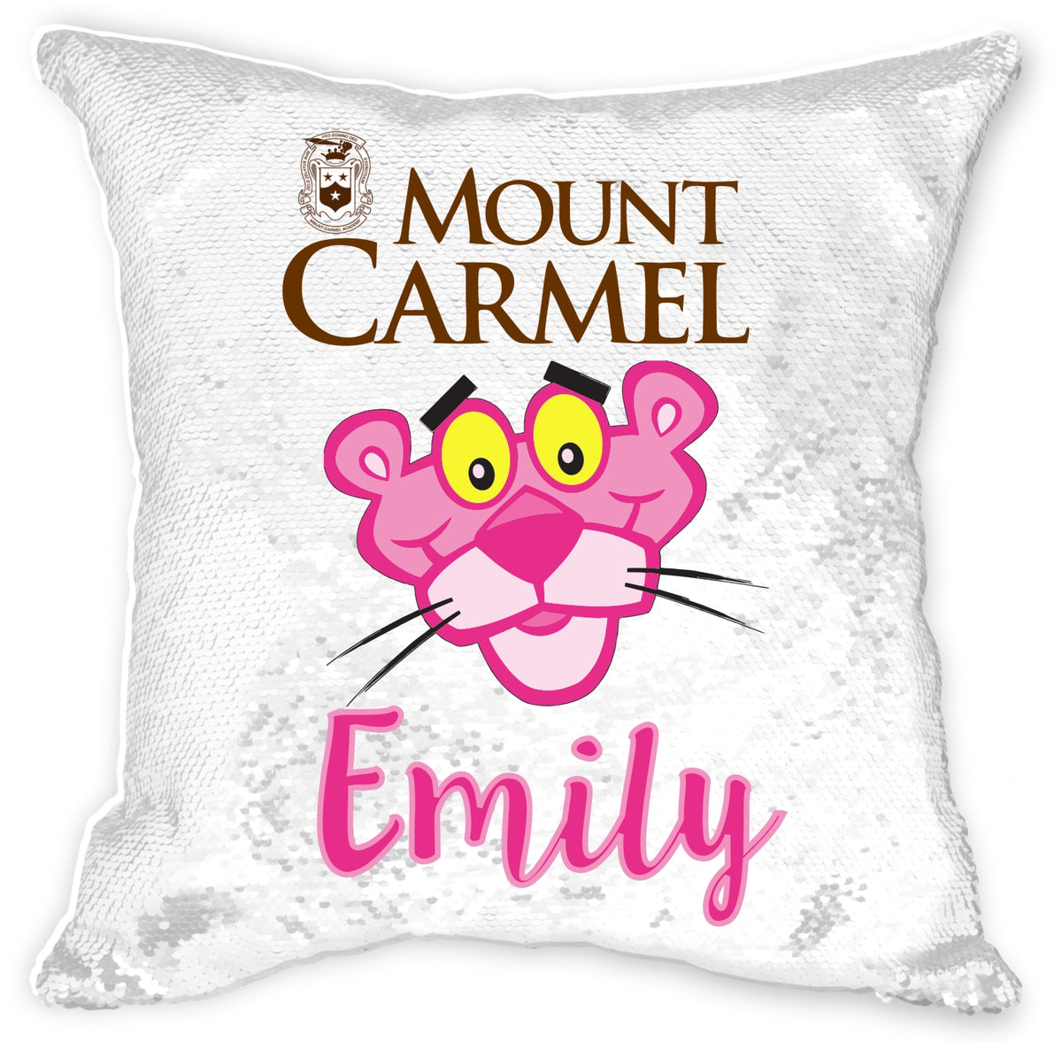 Personalized Mount Carmel Sequin Pillowcase