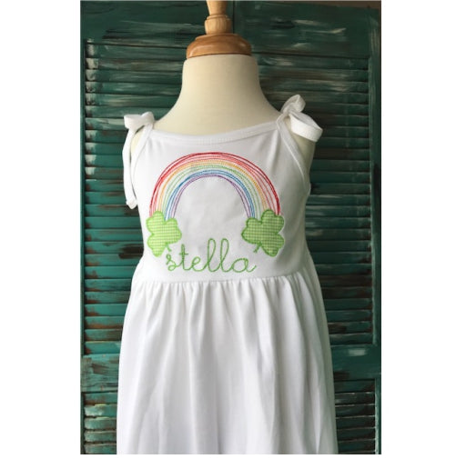 Personalized Rainbow Shamrock St. Patrick's Day Dress
