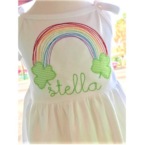 Personalized Rainbow Shamrock St. Patrick's Day Dress