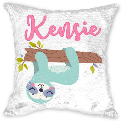 Personalized Sloth Sequin Pillowcase