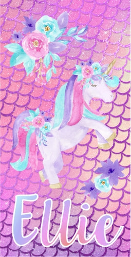 Personalized Unicorn Beach Towel
